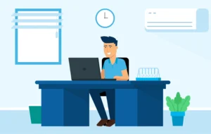 Man working during shift time