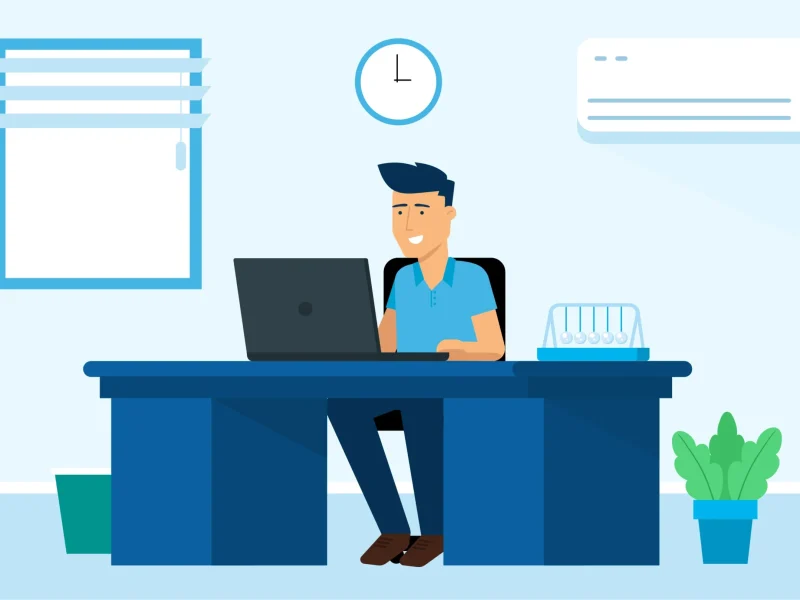 Man working during shift time